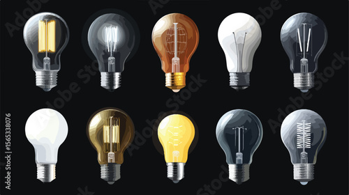 Glowing Light Bulb Isolated Icon Vector Illustration