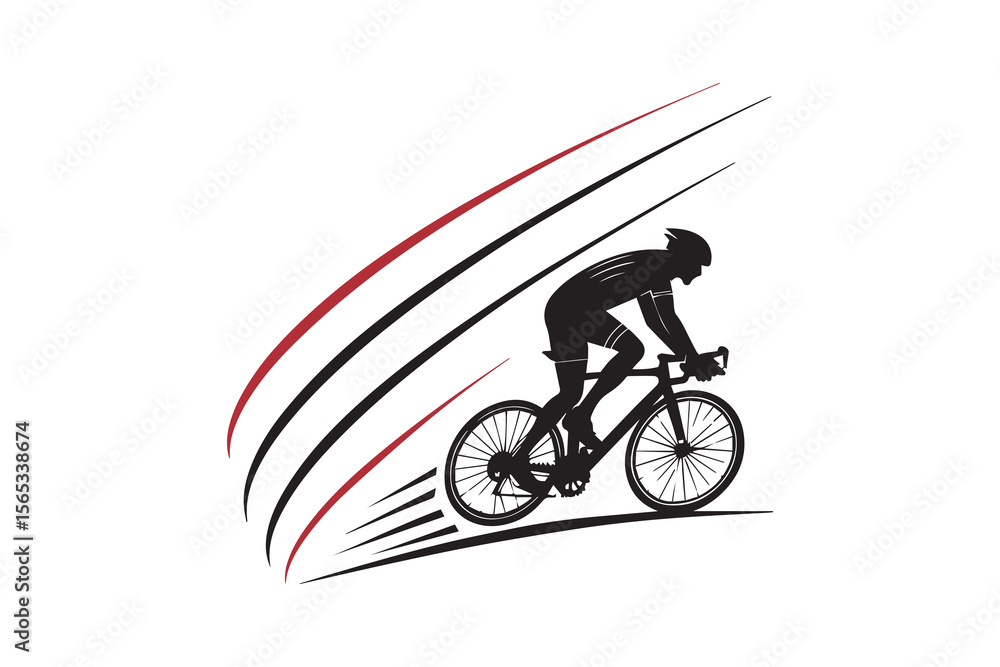 Fototapeta premium Cycling at Full Throttle Master the Speed, Power, and Precision of High-Performance Riding