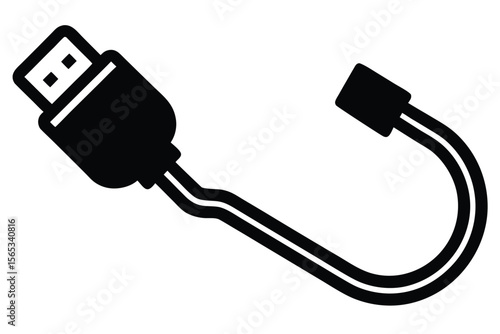 usb cable on white background