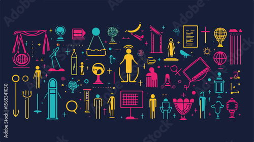 Bundle of Human Rights Line Style Set Icons