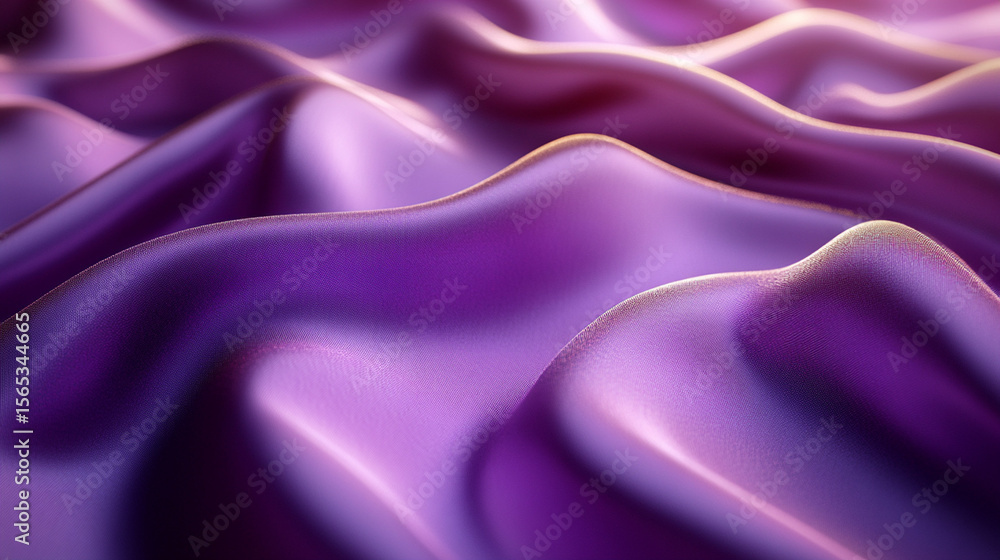 Purple silk fabric draped with flowing folds and soft light Purple silk fabric draped with flowing folds and soft light