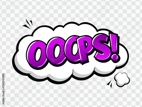 "Oops Comic Cloud Graphic - Fun Expression Bubble"