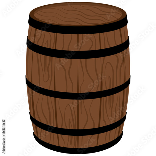 wooden barrel, wine barrel vector.