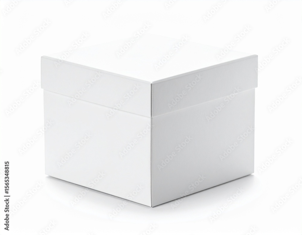 Plain white cube box with minimal design isolated on white background
Plain white cube box with minimal design isolated on white background