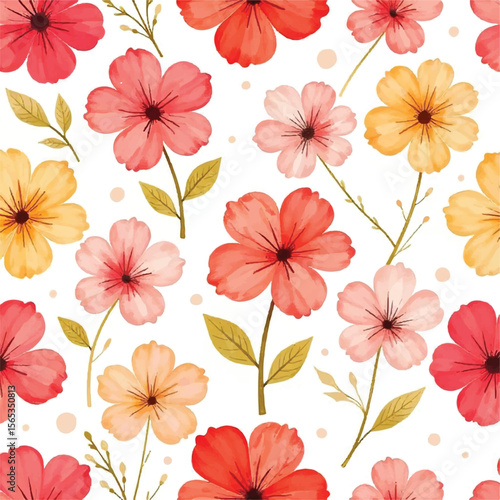 Wallpaper Mural seamless background with flowers Torontodigital.ca