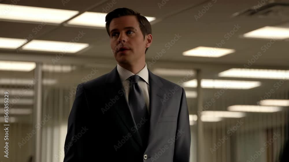 A white man in a business suit raising his hand slightly as if volunteering or responding in a brightly lit corporate office - action moment in professional context - concept of initiative A white man in a business suit raising his hand slightly as if volunteering or responding in a brightly lit corporate office - action moment in professional context - concept of initiative
