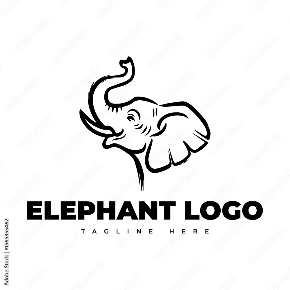 Fototapeta premium elephant silhouette vector