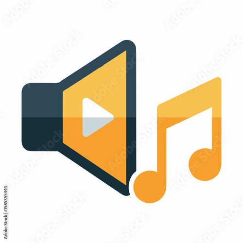 Flat Audio Icon for Online Learning, LMS Course Sound Symbol, Modern Speaker Volume Control Vector Graphic