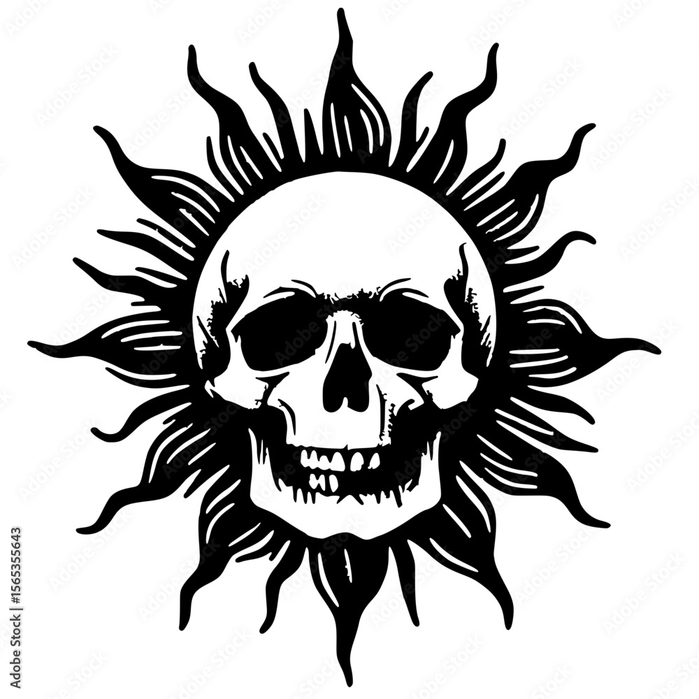 Skull sun silhouette Skull sun silhouette