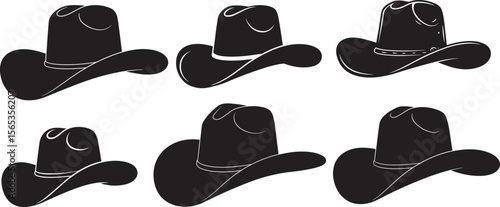 Classic cowboy hat silhouette vector illustration