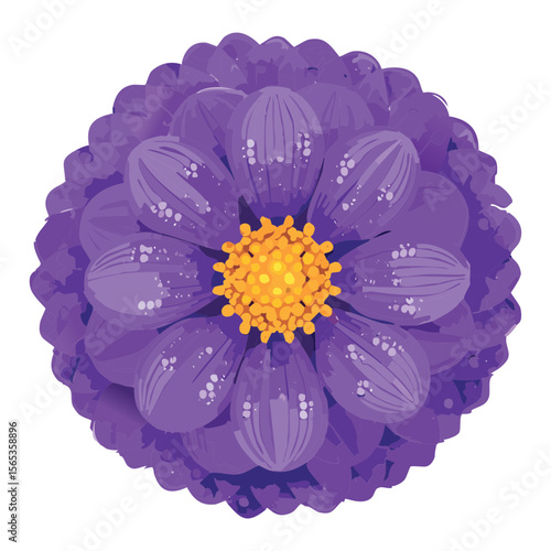 Rich Purple Flower Head Isolated Artwork