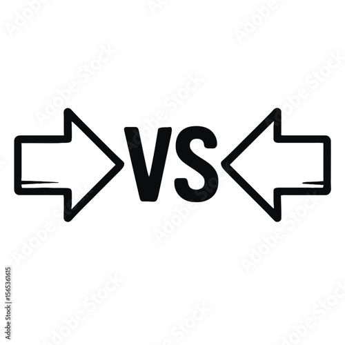 Opposing Arrows with VS Symbol - Dynamic Confrontation or Comparison Icon