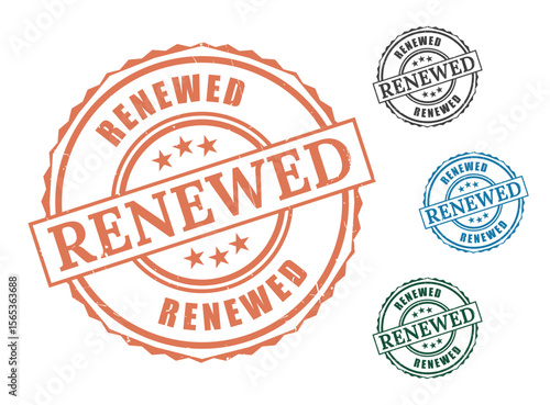 renewed rubber stamp vector seal design element for business and graphic projects use