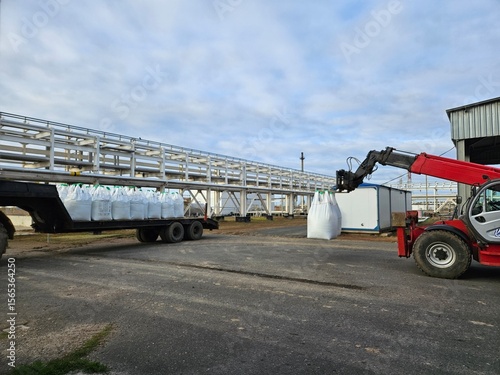 Forklift Loading Big Bags at Industrial Site