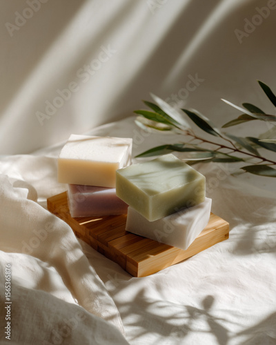 Wallpaper Mural Natural Handmade Soap and Dried Lavender Still Life on Textured Platform in Soft Light Torontodigital.ca