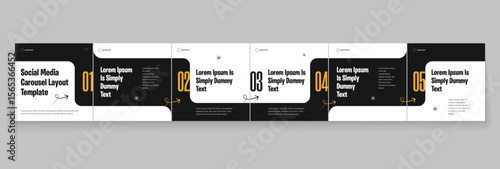 Instagram carousel template layout design for five tips sharing on social media. Linkedin carousel banner design vector template	