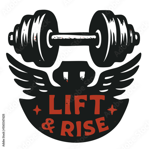 Lift and Rise Weightlifting Motivational Quote