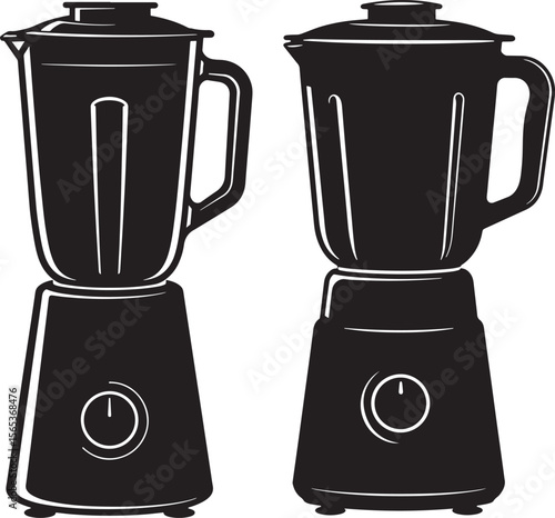 Kitchen blender mixer silhouette vector illustration