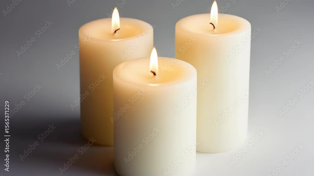 Simplicity and tranquility depicted by unlit candles. Simplicity and tranquility depicted by unlit candles.