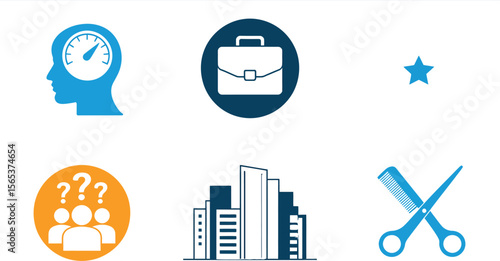 Vector icons set business graphic design elements creativity innovation leadership success teamwork skills career