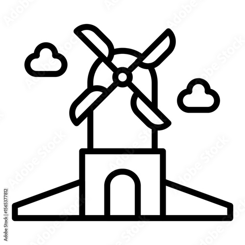 Kinderdijk Windmills Icon
