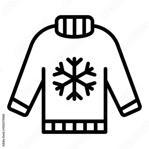 black snowflake sweater icon clip art preview