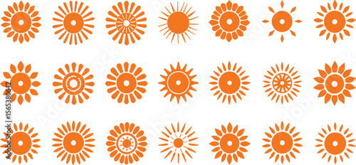 Vibrant sun icon with glowing rays, perfect for weather apps, summer themes, or energy projects.