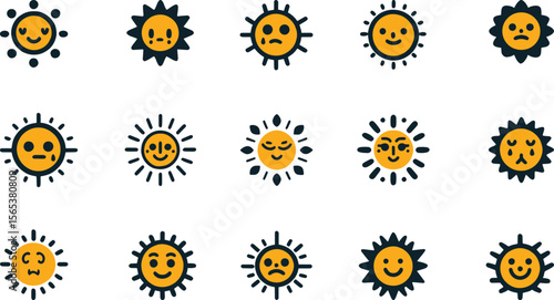Minimalist sunshine design for eco-friendly, bright and cheerful creative uses.
