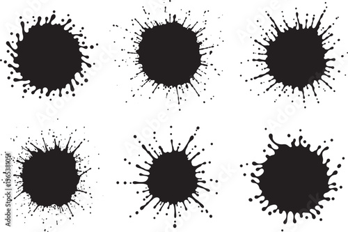 Abstract splash effect silhouette vector illustration