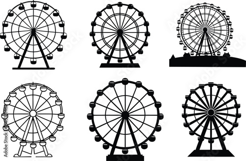 Ferris wheel art silhouette design.