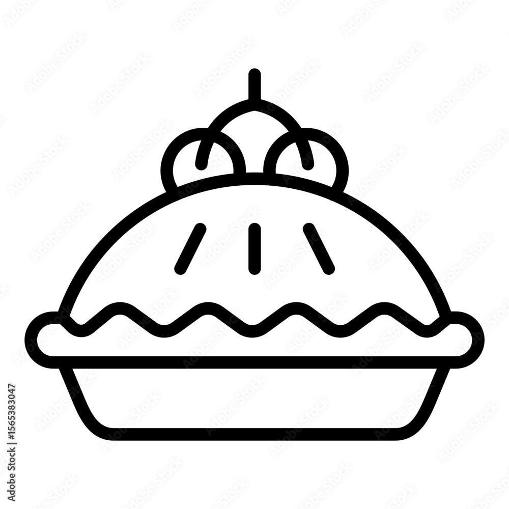 Obraz premium Cherry Pie Icon
