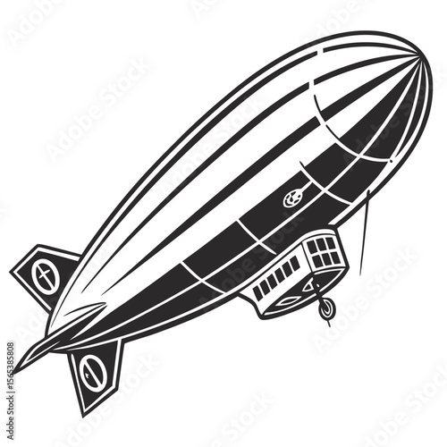 Vintage Airship Adventure Illustration
