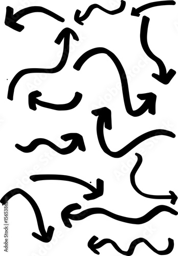 Hand-Drawn Arrows Collection,Assorted Sketch Arrows,Wavy and Curved Arrows Set,Directional Doodles,Artistic Arrow Pack