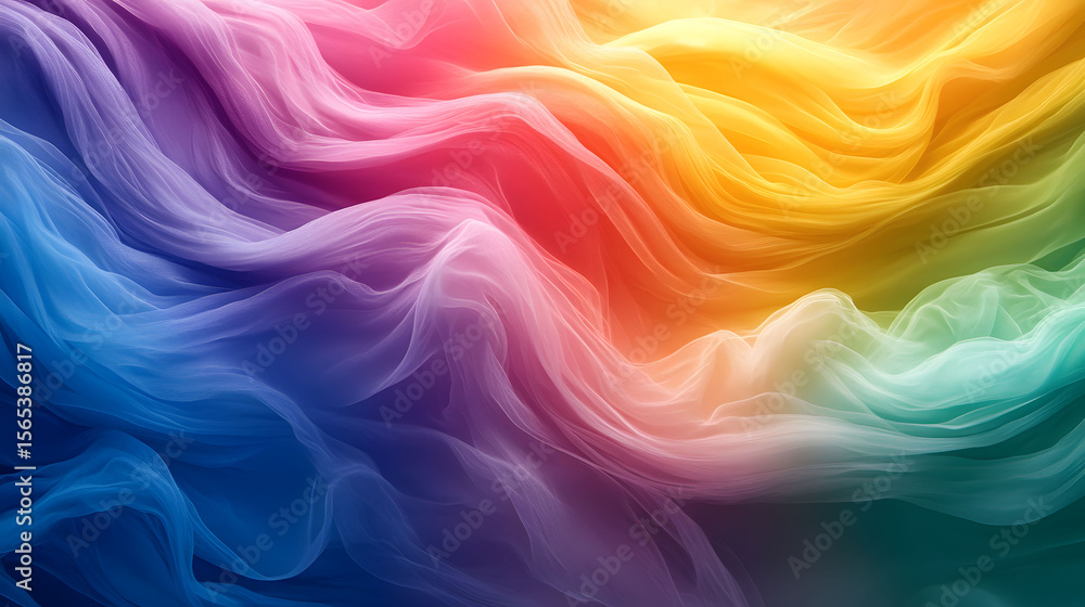 Fototapeta premium Vivid Rainbow Gradient Fabric Texture Abstract Background