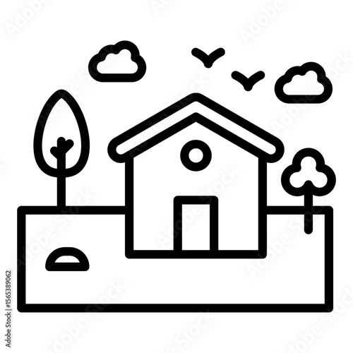 Village Landscape Icon