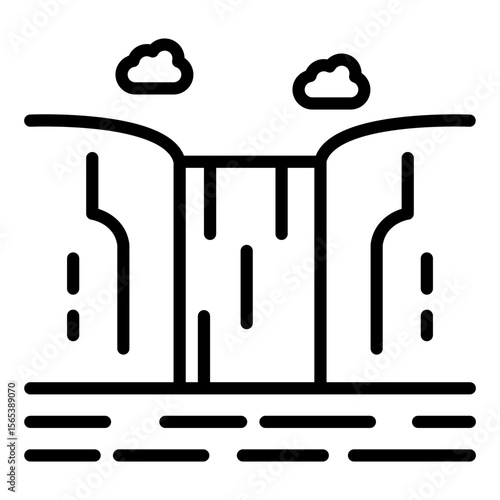 Waterfall Landscape Icon