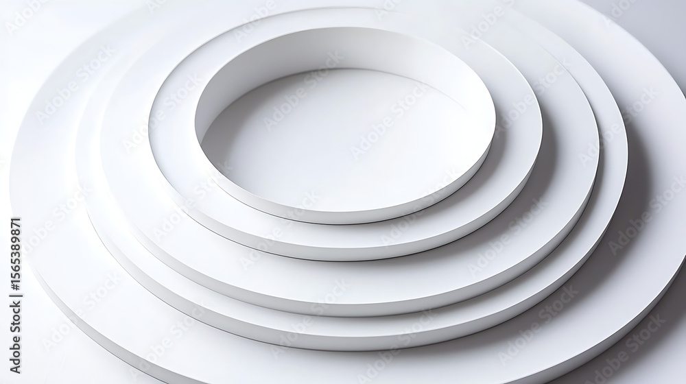 Obraz premium A white circle is surrounded by four other circles