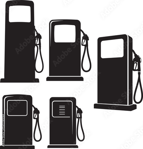 Gas pump nozzle fuel station vector illustration