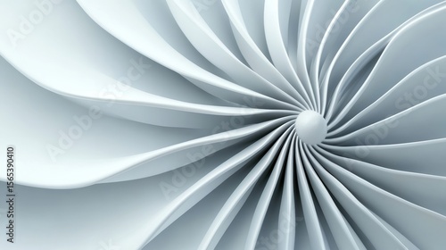 A single, detailed power plant turbine, on a pure white background, highlighting its mechanical complexity