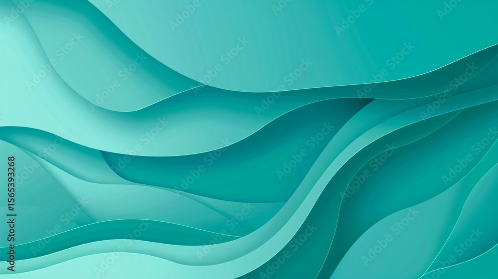Fototapeta premium Abstract background with overlapping shades of turquoise gradient
