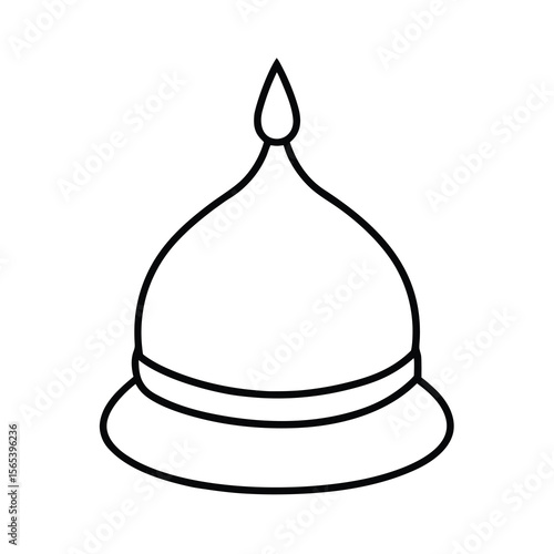 Islamic prayer hat line art vector drawing