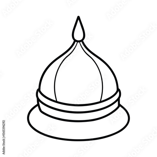 islamic prayer hat line art vector drawing