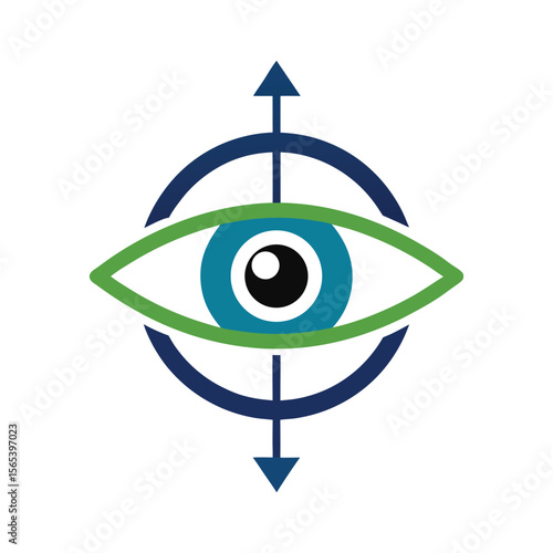 Vision Measurement Eye Logo with Arrow Scale