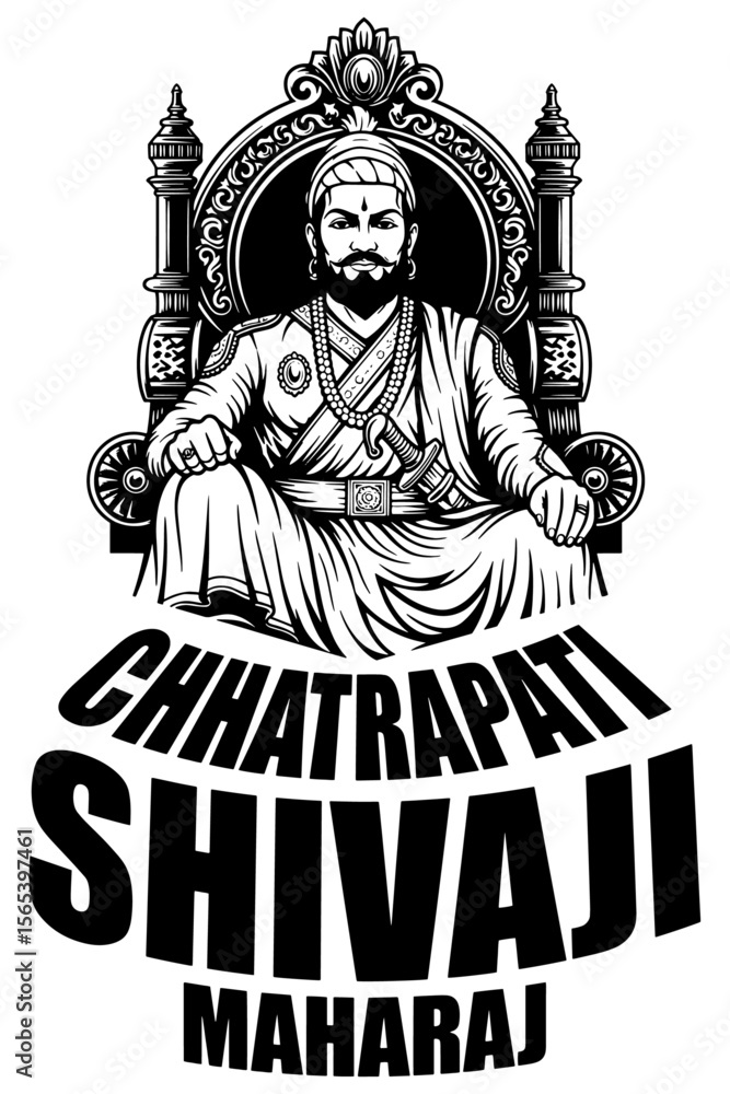 Fototapeta premium Chhatrapati Shivaji Maharaj Vector Design 7