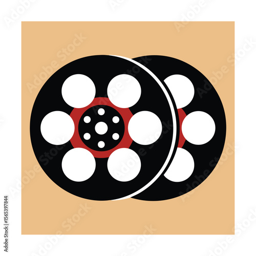 Classic Film Reel Frame with Sprocket Details