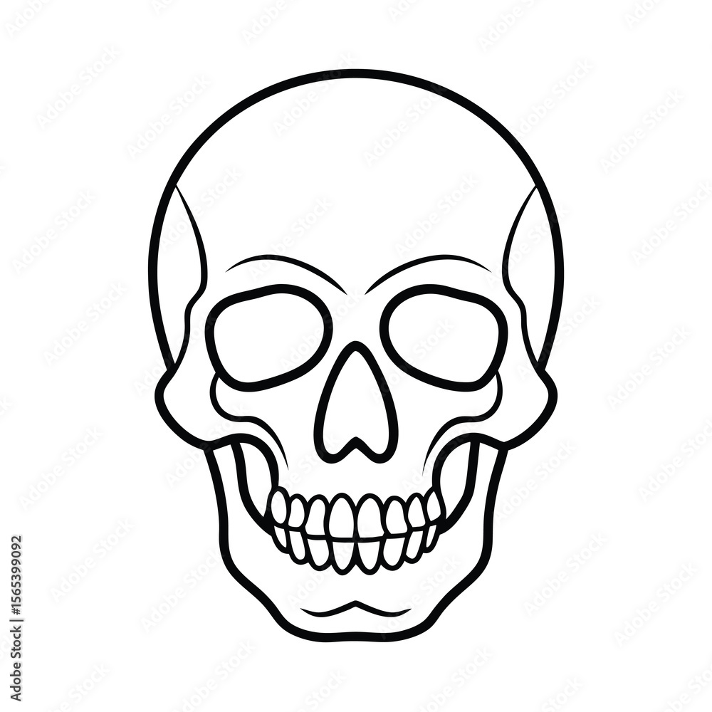 Fototapeta premium skull line art vector t shirt design