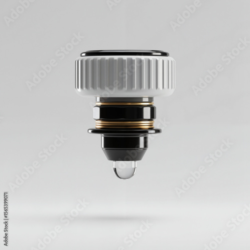 Hyper-Realistic 3D Render of Irrigation Drip Emitter Isolated on White for Product Showcase