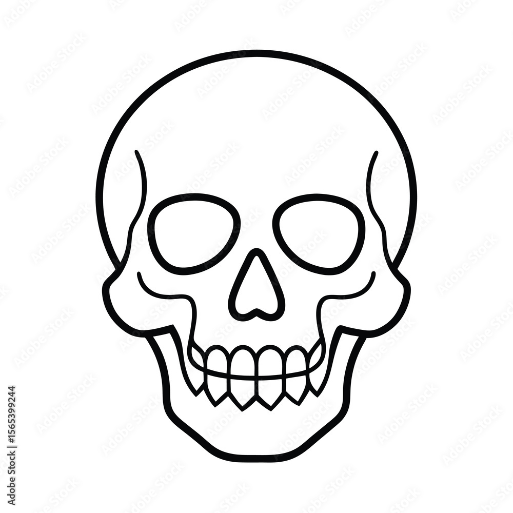 Fototapeta premium skull line art vector t shirt design