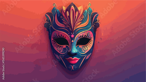Vibrant Carnival Mask Vector Illustration for Festive Designs