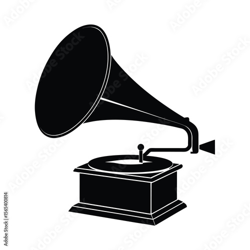 vintage gramophone isolated on white